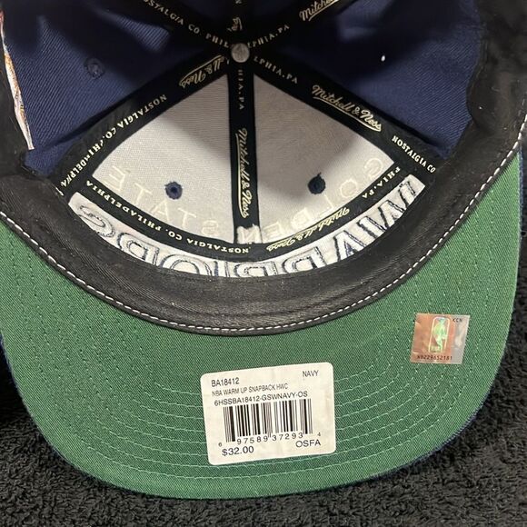🏀 Vintage Throwback GOLDEN STATE WARRIORS NBA Mitchell&Ness Snapback Flat - NEW - Picture 9 of 10